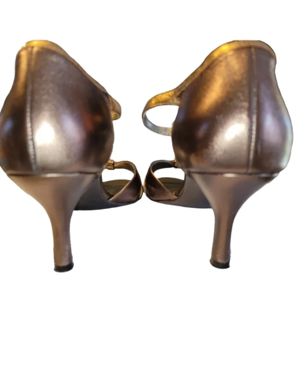 Naturalizer Princeton Copper Metallic Leather T-Strap Sandals N5 Comfort Size 8